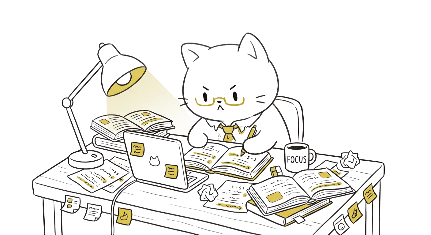 Studying cat